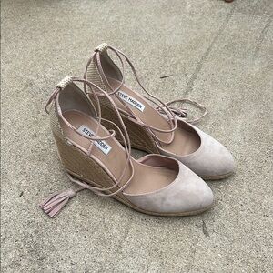 Steve Madden Pink Espadrille Shoes with Ankle Ties